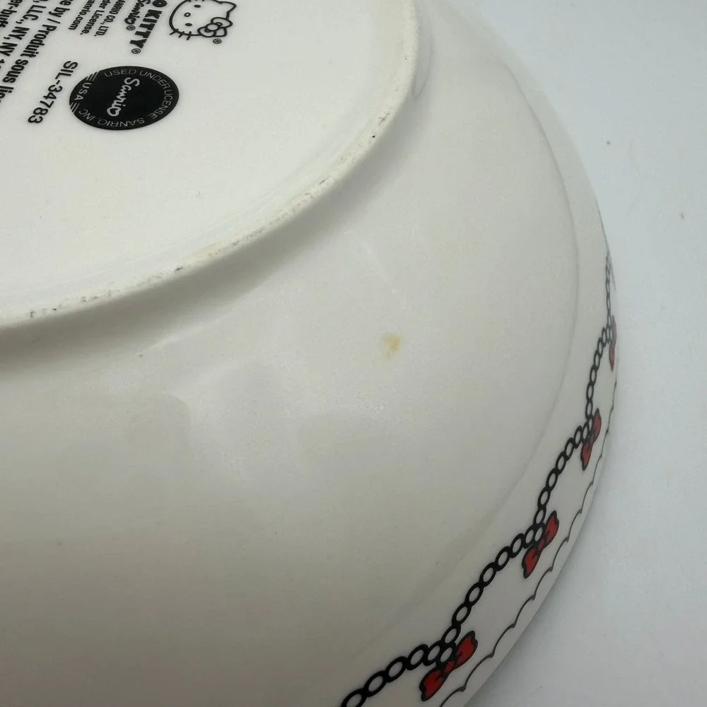 Hello Kitty Christmas serving Bowl Silver Buffalo Holiday Sanrio ceramic